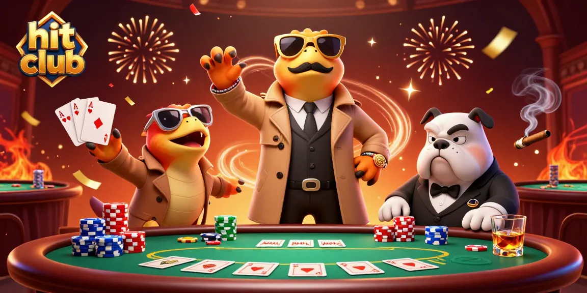 Hit club illustration showcases playful raptors in a trench coat attempting to enter a casino.