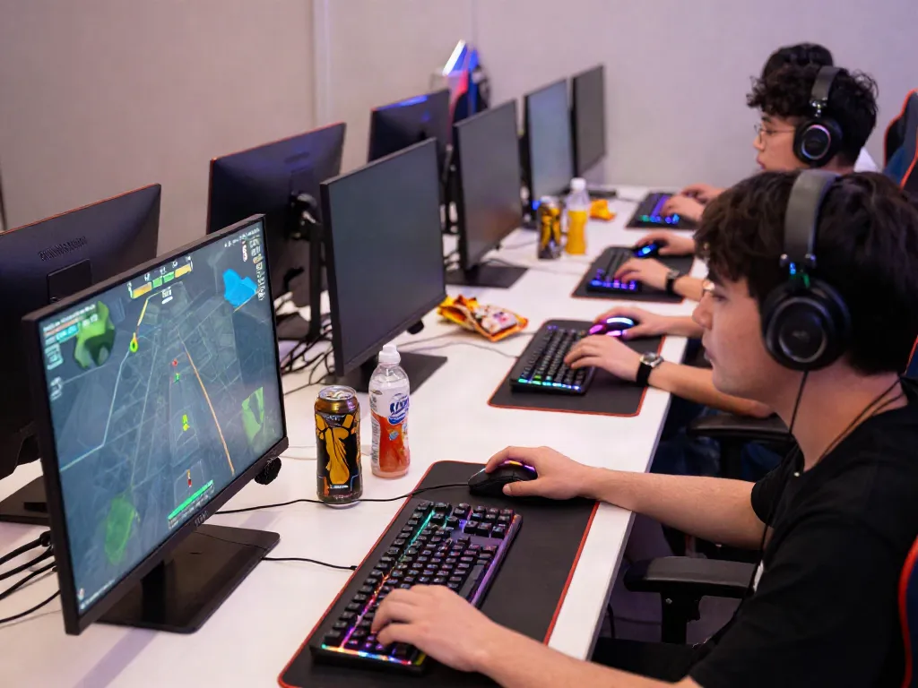 Exciting online gaming scene showcasing players immersed in rokok88 super challenges.