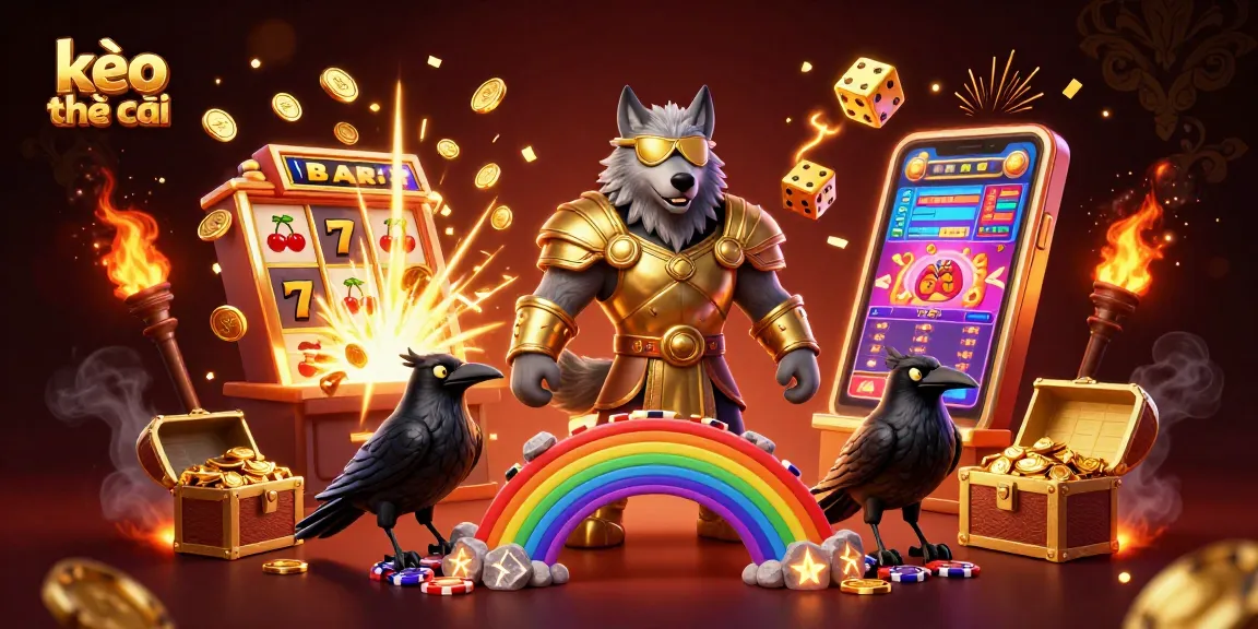 Engage with the dynamic kèo nhà cái scene featuring Norse-inspired characters surrounded by casino elements.