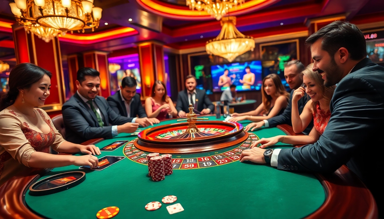 Players placing bets at the U88 casino gaming table, showcasing the thrill of casino excitement.