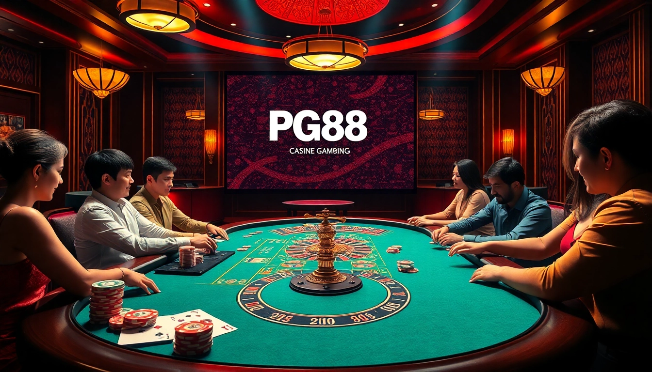 Engage with PG88's high-stakes poker game at a luxurious casino table.