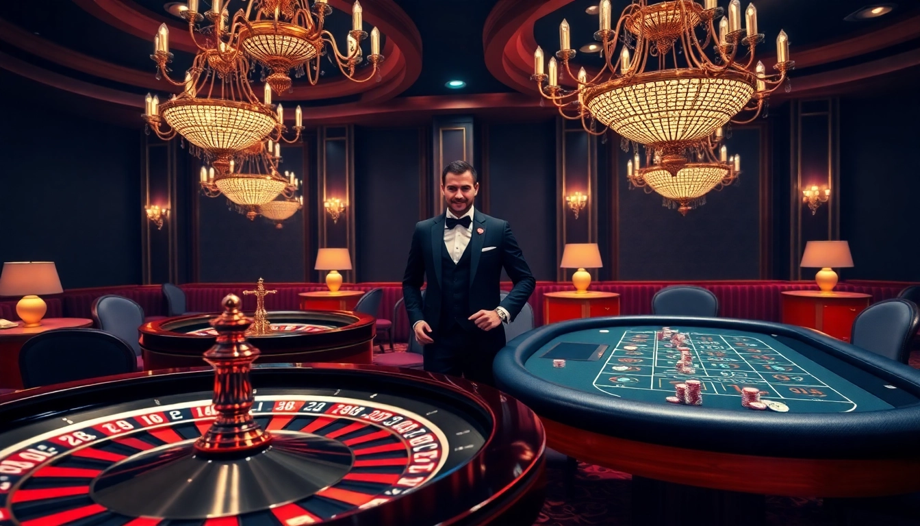 Experience the thrill of winning at f168.tools with our luxurious casino scene showcasing engaging tables.