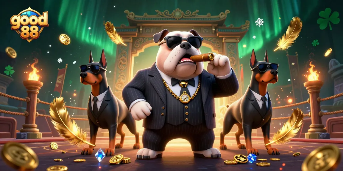 Experience the thrill of good 88 in a vibrant casino scene with cartoon mafia elements.