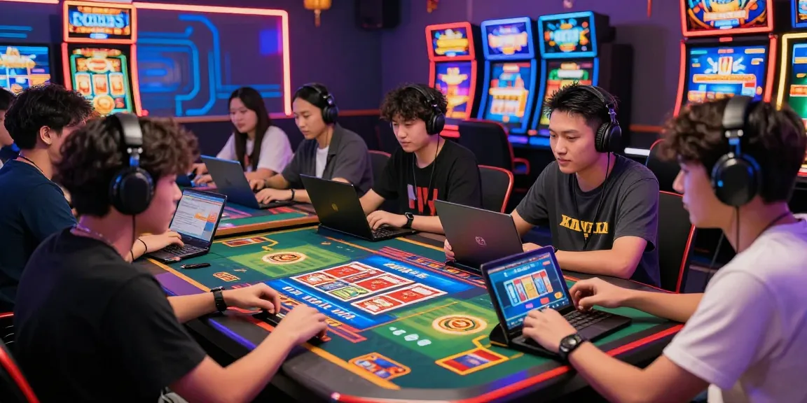 Engaged players enjoying xocdia 88 online gaming with vibrant screens and high-tech setup