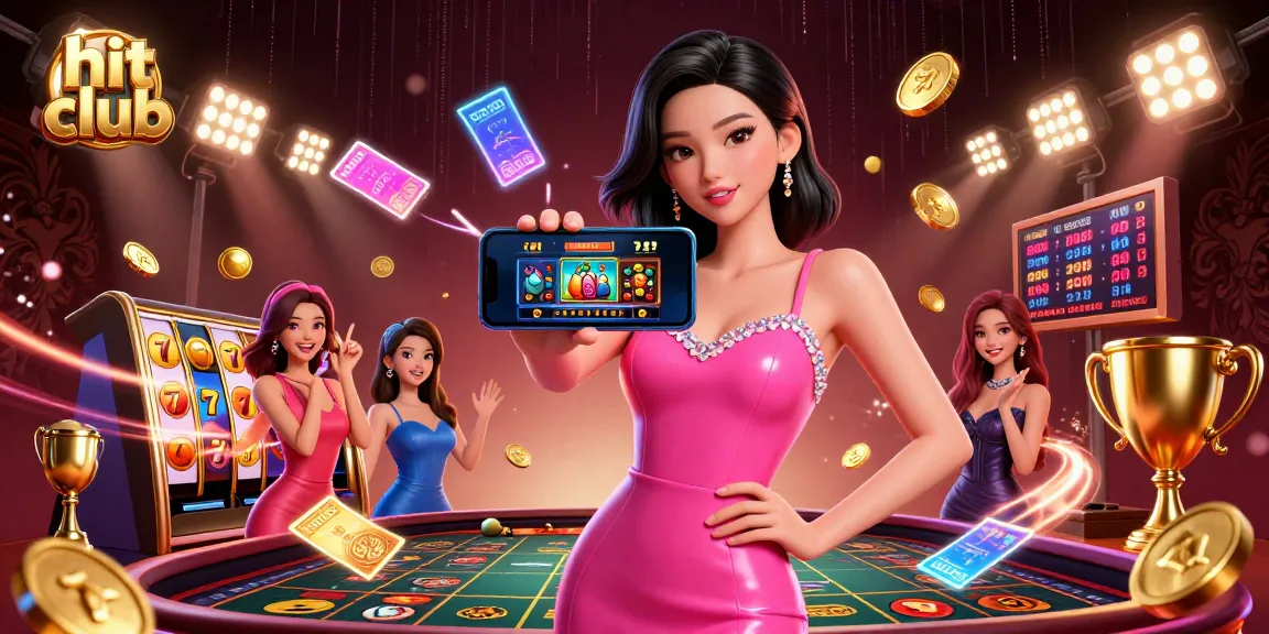 Experience thrilling gaming at hit club with vibrant casino elements in a dynamic 3D scene.