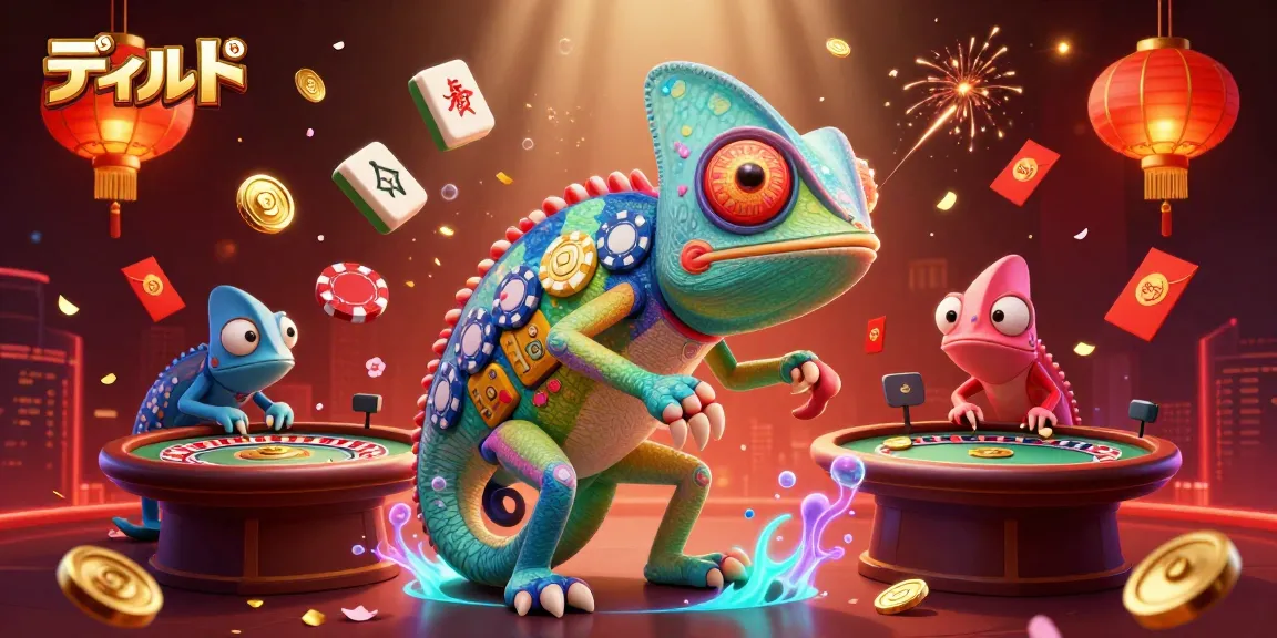 Spin and win with stylish deconstructed ディルド amidst vibrant casino elements.