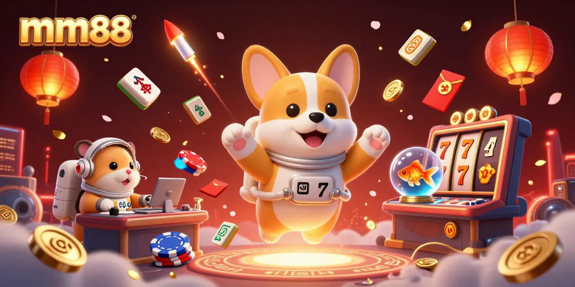 mm88 brings excitement in a space station casino, showcasing drifting poker chips and vibrant game elements.