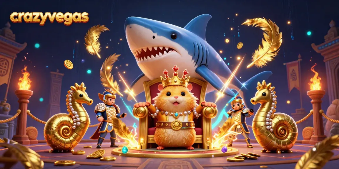 Experience the thrilling action at crazyvegas with a fierce hamster king ruling a dynamic casino scene.