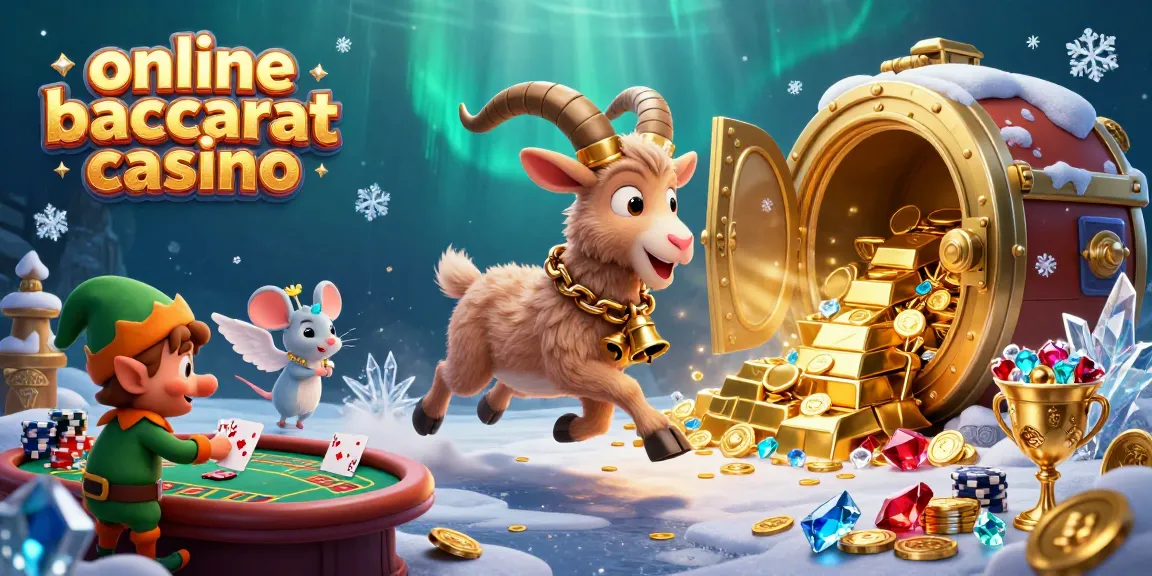 Experience the thrill of the online baccarat casino with a festive Krampus, angelic mouse, and mischievous gremlins.